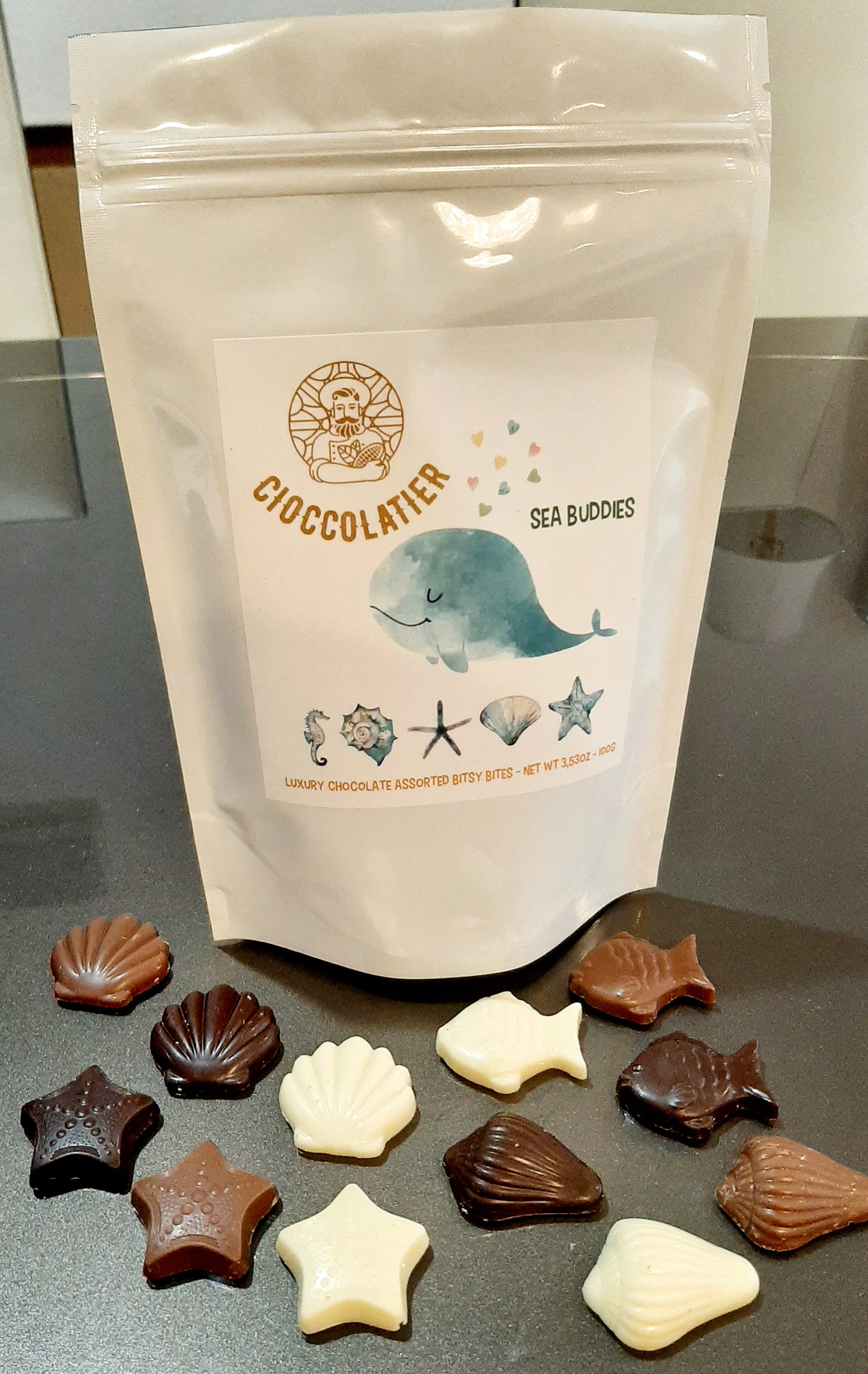 Sea Buddies – Assorted Chocolate Bitsy Bites 3.53 Oz (100 g)