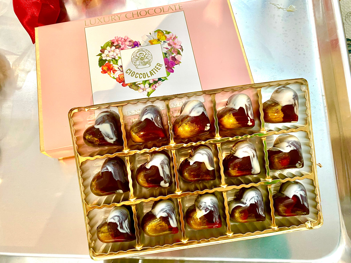 15 units Luxury Marzipan with Gold Edible Finishing 8.46 Oz (240g) Gluten Free