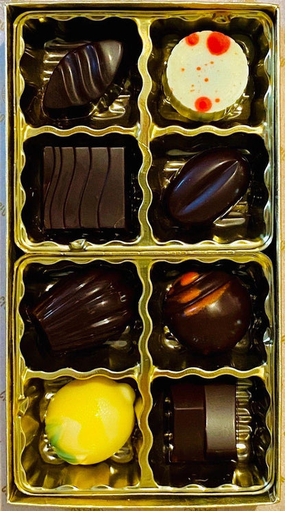 8 units Luxury Assorted Chocolates 3.06 Oz (86g) Gluten Free, Pure & Natural ingredients, No Fats or Preservatives